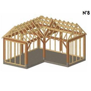 modelle nr08 annexe en L avec toit à 2 versants