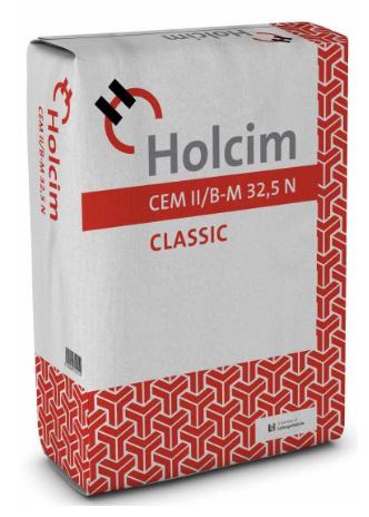 cément p32,5 25kg Holcim en sac plastique (64s/p)