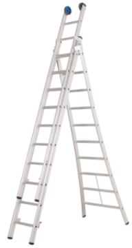 DAS atlas ladder 3x10 treden gebogen h=2.80-6.25m ano
