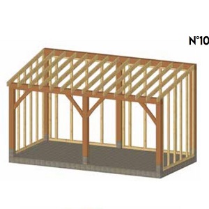 model 10 t1 annexe simpl avec murs chêne 3.0x6.0m h=2.2m 10°