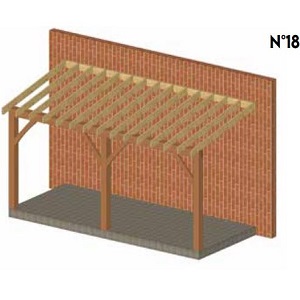 model nr18 aanbouw hellend dak zonder wanden