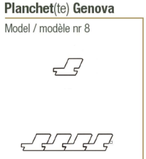 planch.n°07B genova iroko 27x70mm (18.20mc/m²)