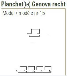 planch.n°15B genova recht lariks 27x65mm zaagval(18.20lm/m²)