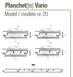 planch.n°20 variozone meranti 20x140mm (8.00mc/m²)