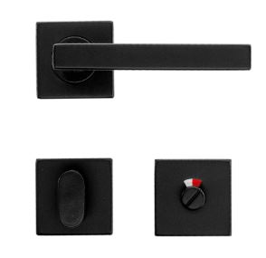 HDD deurkruk Pro kubic shape 16mm R + WC zwart