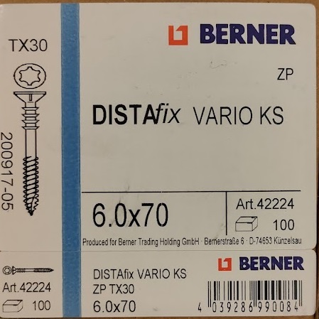 afstandschroef distafix vario TX30 6x70 verzinkt (100st/ds)