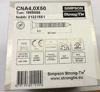 simpson nagels cna 4.0x50 (250st/ds)